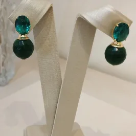 BRINCO ZIRCONIA E PEDRA VERDE