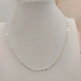 COLAR PRATA ELO CORAÇÃO 45CM