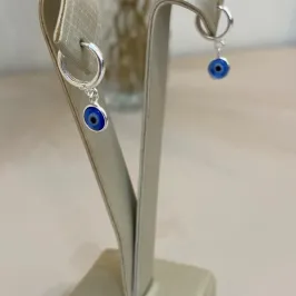 ARGOLA PRATA OLHO GREGO