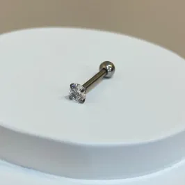 PIERCING PONTO DE LUZ ROSCA BOLINHA ATRÁS AÇO