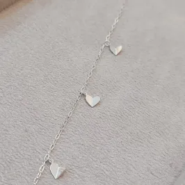 PULSEIRA PRATA ELOS E CORAÇÕES DOBRADOS