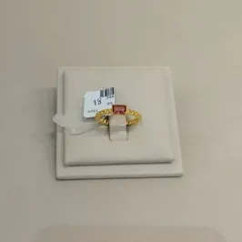 ANEL CORRENTE COM PEDRA RETANGULAR PINK