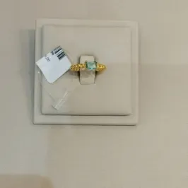 ANEL CORRENTE COM PEDRA RETANGULAR TURMALINA AZUL