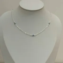 CHOKER PRATA OLHO GREGO