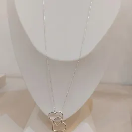 COLAR PRATA VENEZIANA GRAVATA C/CORAÇÃO VAZADO