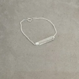 PULSEIRA PRATA GRUMET E PLAQUINHA