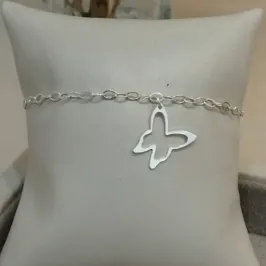 PULSEIRA PRATA PINGENTE BORBOLETA