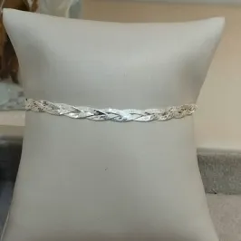 PULSEIRA PRATA TRANÇADA 2 FIOS