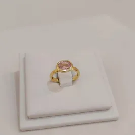 ANEL REGULÁVEL UMA ZIRCONIA ROSA