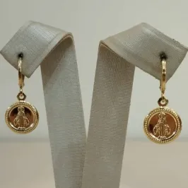 BRINCO DE ARGOLA MEDALHA NOSSA SENHORA DAS GRAÇAS