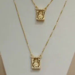 ESCAPULÁRIO PLAQUINHA COM ZIRCONIAS