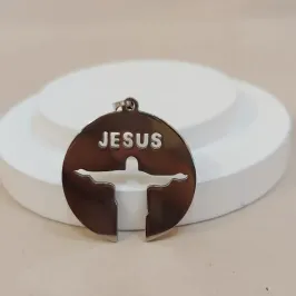 PINGENTE AÇO CRISTO ESCRITO JESUS