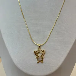 PINGENTE MENINA CRAVEJADO