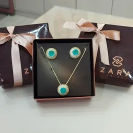 CONJUNTO TURMALINA VERDE CRAVEJADO
