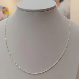 CORRENTE PRATA BOLINHA DIAMANTADA 45CM