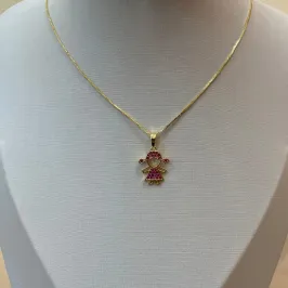 PINGENTE MENINA PINK