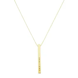 COLAR COM NOME BARRINHA FINA NA VENEZIANA DE 45CM