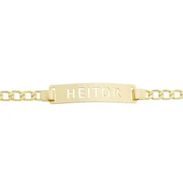 PULSEIRA INFANTIL GRUMET COM PLAQUINHA VAZADA (11CM)