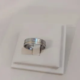ALIANÇA AÇO FILETE C/ZIRCÔNIA TAM 18