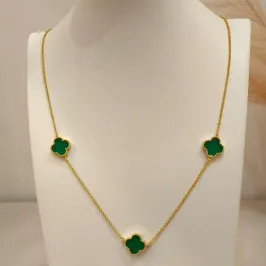 COLAR VAN CLEEF 3 TREVOS VERDES 80CM