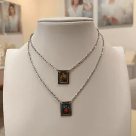 ESCAPULÁRIO AÇO ANJO GABRIEL COLORIDO