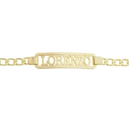 PULSEIRA INFANTIL GRUMET COM PLAQUINHA CONTORNO VAZADA (11CM)