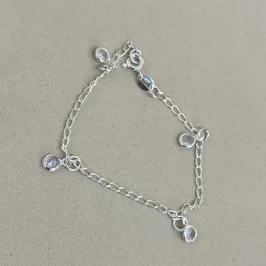 PULSEIRA PRATA INFANTIL ZIRCÔNIAS