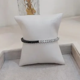 PULSEIRA RIVIERA ZIRCÔNIA CRISTAL E NEGRA 3.0