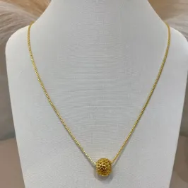 COLAR LONGO VENEZIANA 60CM COM ESFERA VAZADA