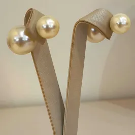 BRINCO PÉROLA DUPLA INSPIRAÇÃO DIOR