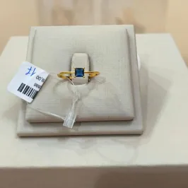 ANEL SOLITÁRIO QUADRADO ZIRCÔNIA MARINHO TAMANHO 17