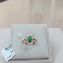 ANEL SOLITÁRIO ZIRCÔNIA ESMERALDA TAMANHO 18