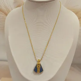 COLAR NOSSA SENHORA PARECIDA CRAVEJADO DOIS LADOS