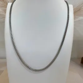 CORRENTE AÇO MASCULINA VENEZIANA 3.0MM 60CM