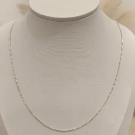 CORRENTE PRATA BOLINHAS DIAMANTADAS 50CM