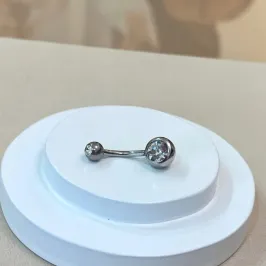 PIERCING UMBIGO AÇO ZIRCÔNIA CRISTAL
