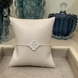 PULSEIRA PRATA VAN CLEEF BRANCA