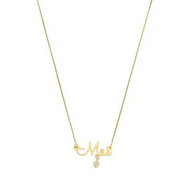 COLAR MÃE COM HORIZONTAL COM CORAÇÃO DE ZIRCÔNIA