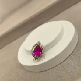 PINGENTE GOTA PINK CRAVEJADA PARA PULSEIRA