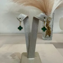 ARGOLA CLICK TREVO VAN CLEEF VERDE ESMERALDA