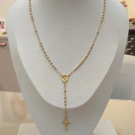 COLAR TERÇO ESFERAS/BOLAS NOSSA SENHORA DAS GRAÇAS