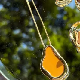 CORRENTE VENEZIANA BOHO ORGÂNICO CARAMELO 45CM+EXTENSOR