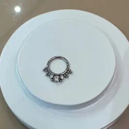 PIERCING ARGOLA SEGMENTADA ARTICULADA ZIRCÔNIAS FRONTAL AÇO
