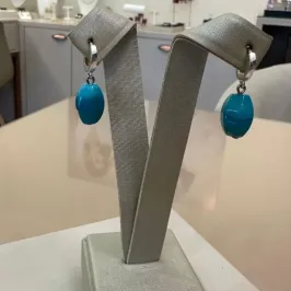ARGOLA PRATA PEDRA NATURAL AZUL