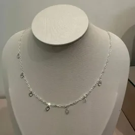 CHOKER PRATA CORAÇÕES VAZADOS