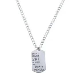CORRENTE MASCULINA AÇ0 GRUMET 60CM PERSONALIZADA