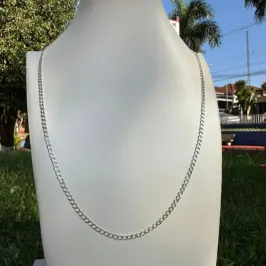 CORRENTE PRATA MASCULINA GRUMET 70CM