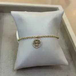 PULSEIRA ELO PORTUGUÊS PINGENTE MENINA CRAVEJADO