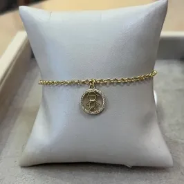 PULSEIRA ELO PORTUGUÊS PINGENTE MENINO CRAVEJADO