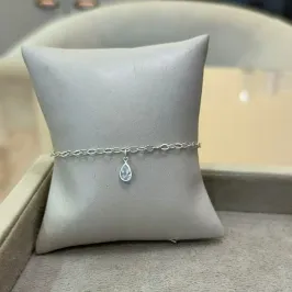 PULSEIRA ELOS E PINGENTE ZIRCÔNIA GOTA CRISTAL